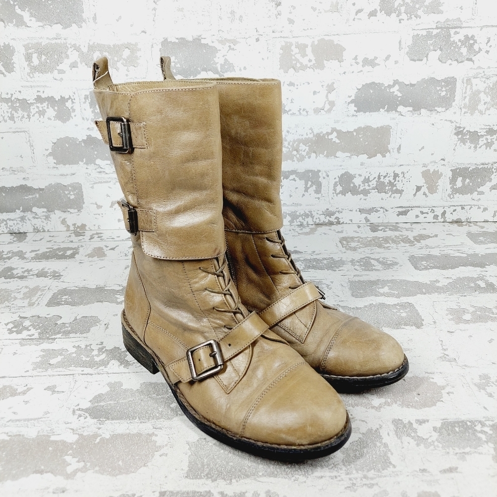 Vince Camuto Tan Combat & Moto Boots
